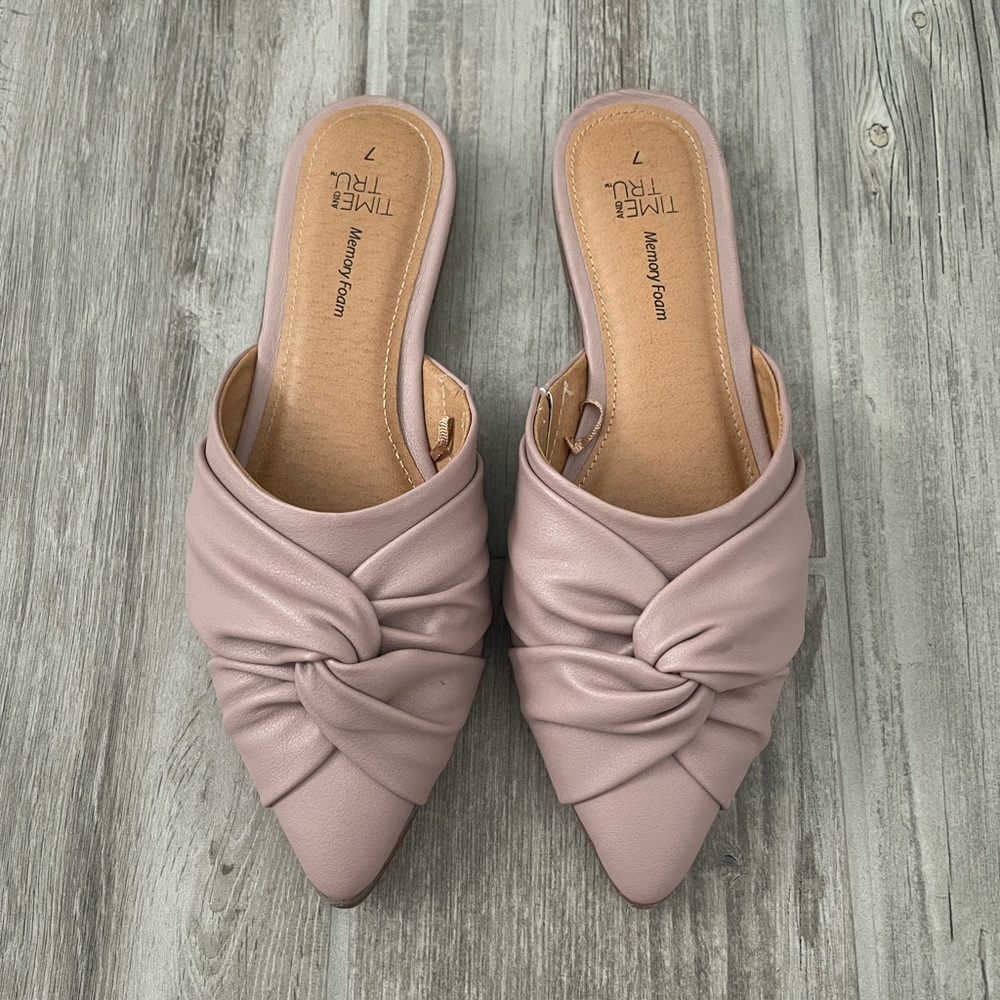 Time and Tru Women's Mauve Knotted Mules